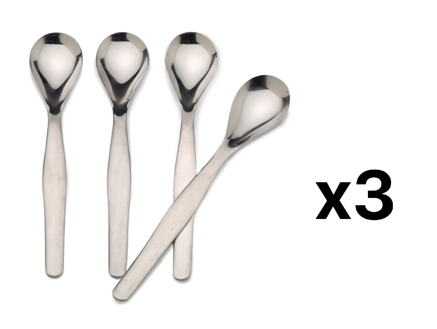 RSVP Endurance 18/8 Stainless Steel Set of 4 Egg Spoons, 5 ½ Inches